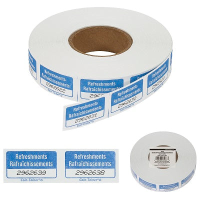 Tickets-Refreshments, Bilingual Blue 1M/Roll