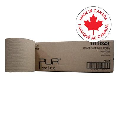 Paper Towel-Pur Value Eco 2" Core, 8" X 800',  Kraft 6/Ct