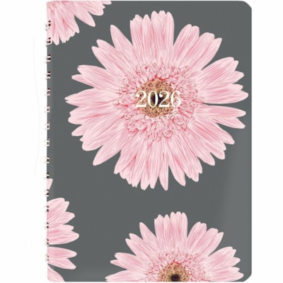 Blueline 2026 Pink Ribbon 12-Month Daily Planner - January to December - 8" x 5" - Pink Daisy - Bilingual - Daily - 12 Month - January 2026 to December 2026 - 7:00 AM to 7:30 PM