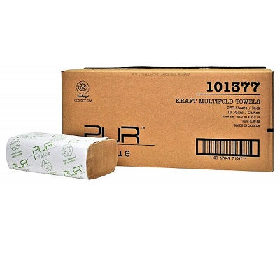 Paper Towel-Multifold, Pur Value, 1-Ply Natural 16 X 250