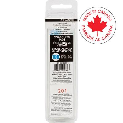 Tags-Coat Check Numbered, Triplicate, 100/Set 5 Sets/Bx