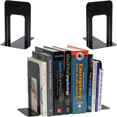 Bookends-Metal, 9" Non-Skid, Black