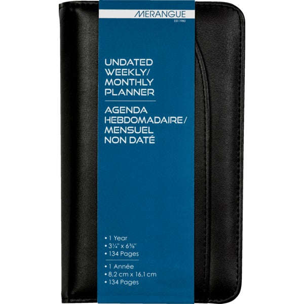 Planner-Undated Weekly/Monthly, 3-1/4" X 6-1/4" 134 Pages