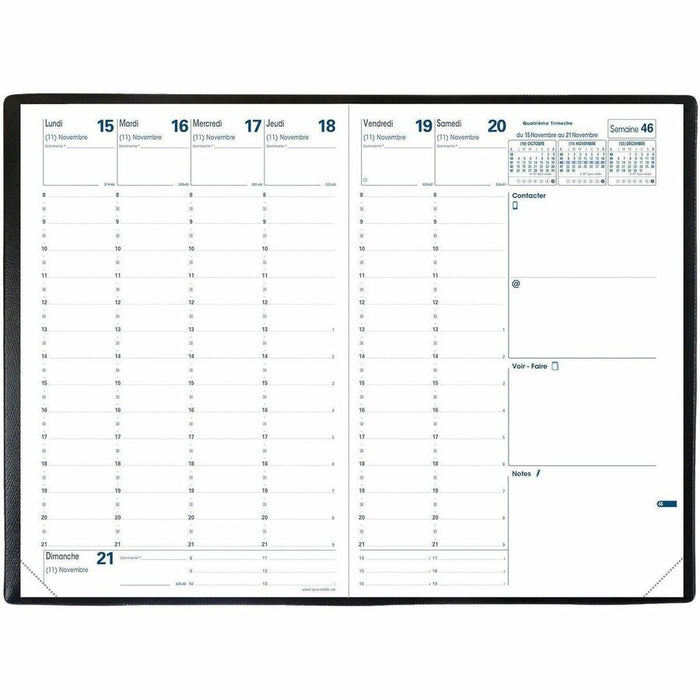 Planner-Weekly, 9.5X6.25 Minister Freeport Black French 2026