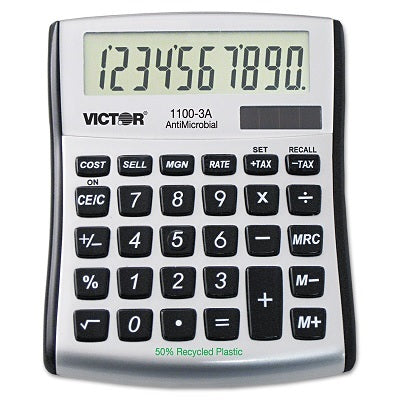 Calculator-Desktop Solar/Battery 10 Digit Angled Display