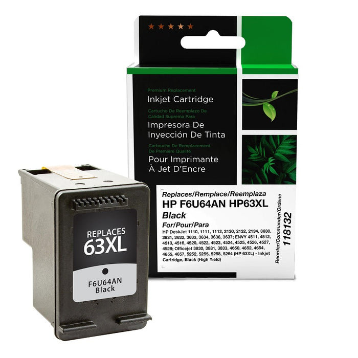 Inkjet Cartridge-Hp #63Xl F6U64  Compatible Black