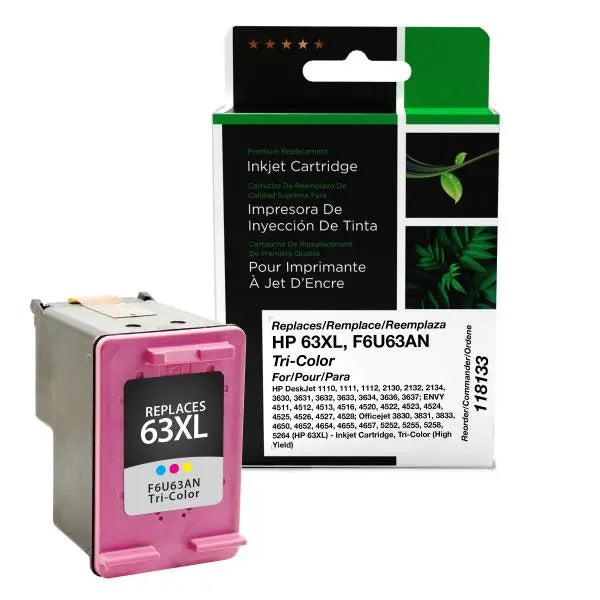 Inkjet Cartridge-Hp #63Xl F6U63 Compatible Tri-Colour