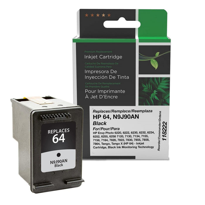 Inkjet Cartridge-Hp #64 N9J90 Compatible Black
