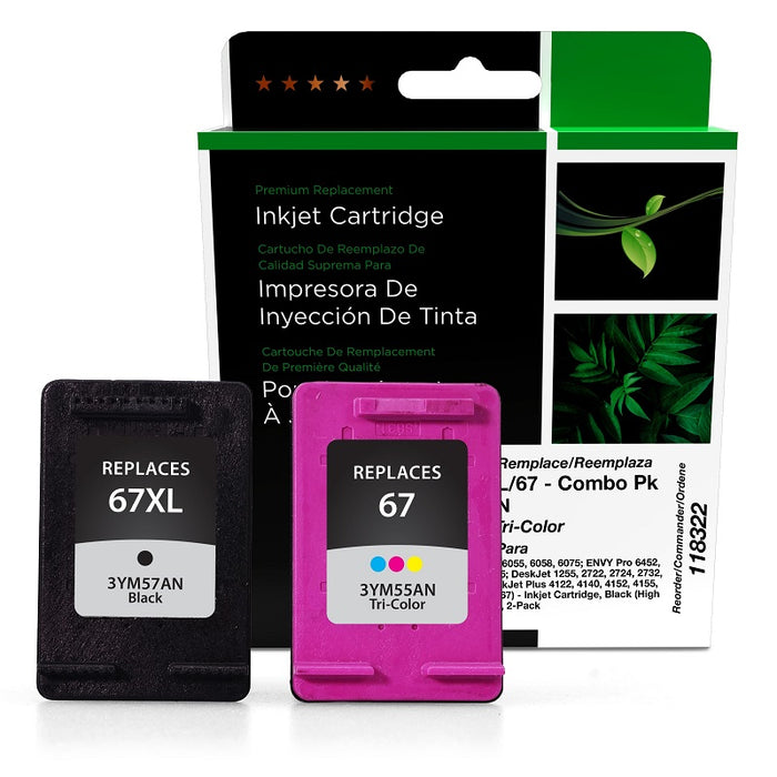 Inkjet Cartridge-Hp #67Xl/67 Compatible Combo Pack