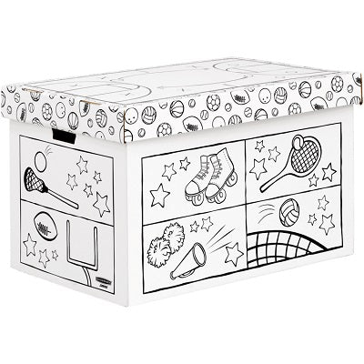 Toy Box-Bankers Box, Sports Colour In, 18" X 18" X 24"