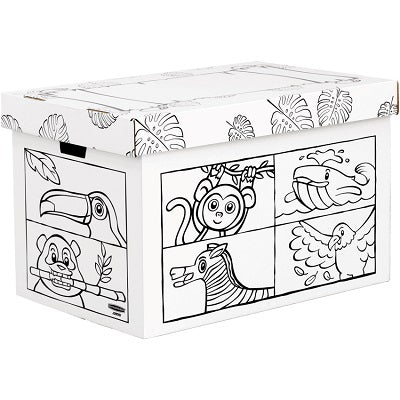 Toy Box-Bankers Box, Animals Colour In, 18" X 18" X 24"
