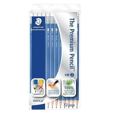 Pencils-Norica With White Vinyl Eraser, 2H 12/Box