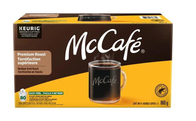 McCafe McCafé Premium Roast Coffee K-Cup Pods, 80 count, 630.0 grams, 860.0 gram, Pack of 1