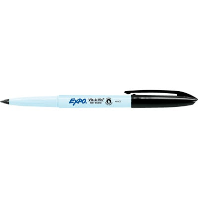 Marker-Wet Erase, Vis-A-Vis, Fine Black 12/Bx