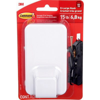 Hook-Command X-Large With 4/Strips & 1 Hook, White 15Lbs.