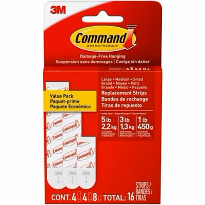 Adhesive Replacement Strips-Command Adhesive, 16/Pk