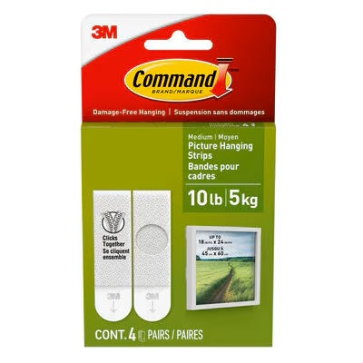 Picture Hanging Strips-Command Adhesive, Medium, White 4/Pk