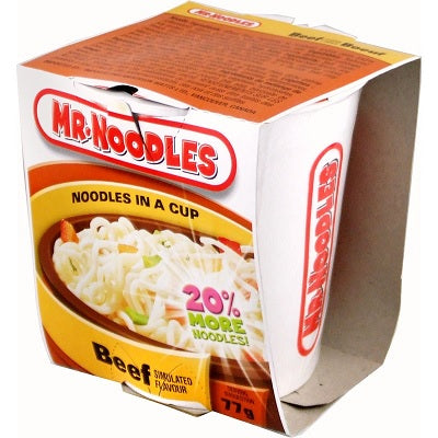 Soup-Mr. Noodles In A Cup, Beef 64G. 12/Ctn
