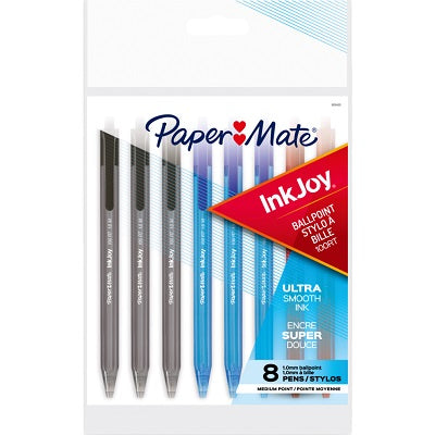 Pen-Retractable, Inkjoy 100Rt Ballpoint Medium 8/Pk