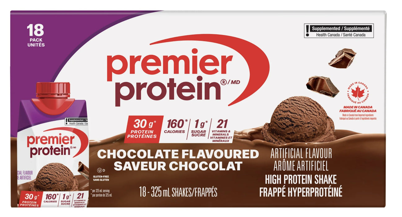 Premier Protein High-protein Chocolate Shake, 18 x 325 mL