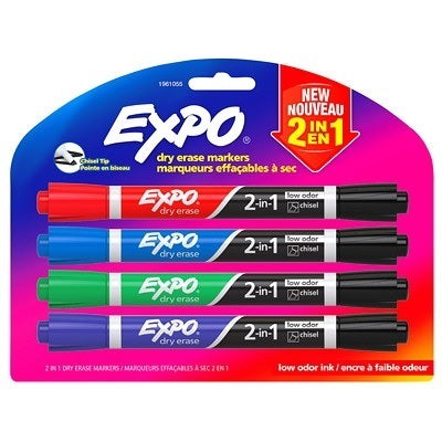 Marker-Dry Erase, Expo Twin Tip, 4X2 Business Colours