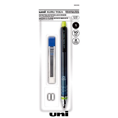 Pencil-Mechanical, Uni Kuru Toga 0.7Mm, Starter Pack