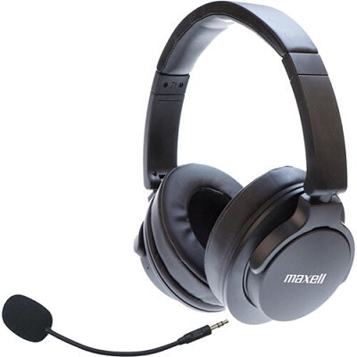 Headphones-Maxell, Active Noise Cancellation, Detachable Mic