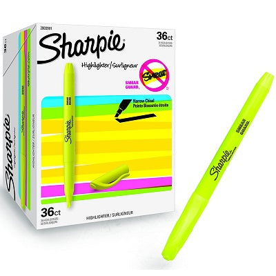 Highlighter-Sharpie Pocket, Yellow 36/Box