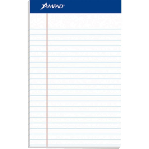Writing Pad-Perfed, 5X8 Ampad 50 Sheet White 12/Pack