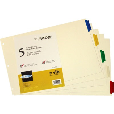 Index Dividers-11X17 Insertable 5 Tabs Manila