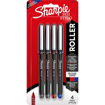 Pen-Roller, Sharpie 0.5Mm Needle Tip, Assorted 4/Pk