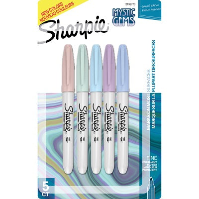 Marker-Permanent, Sharpie Mystic Gems Fine 5 Colours