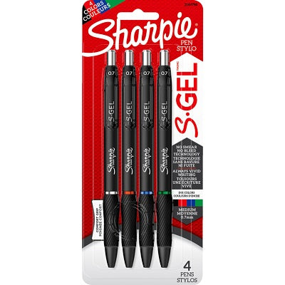 Pen-Retractable, Sharpie S-Gel, 0.7Mm Assorted
