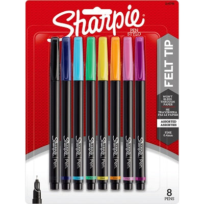 Pen-Porous, Sharpie Fine Assorted 8/Pk