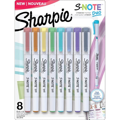 Marker-Sharpie, S-Note Duo, 8 Colours