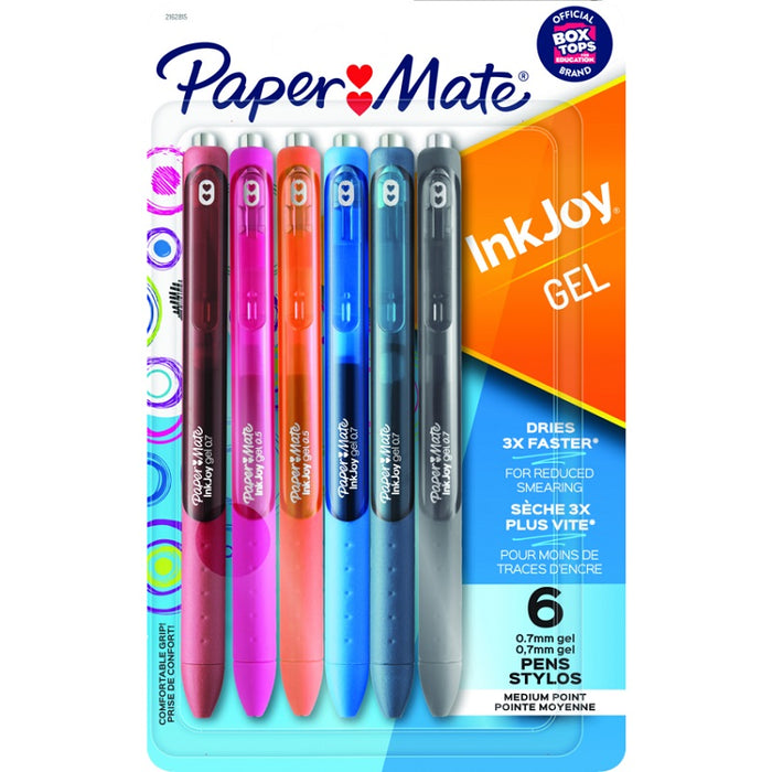 Pen-Retractable, Inkjoy Gel, 0.7Mm 6 Power Assorted