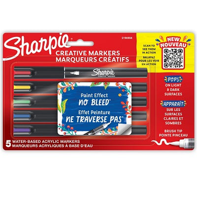 Brush Pen Set-Sharpie Creative Markers Assorted 5/Pk
