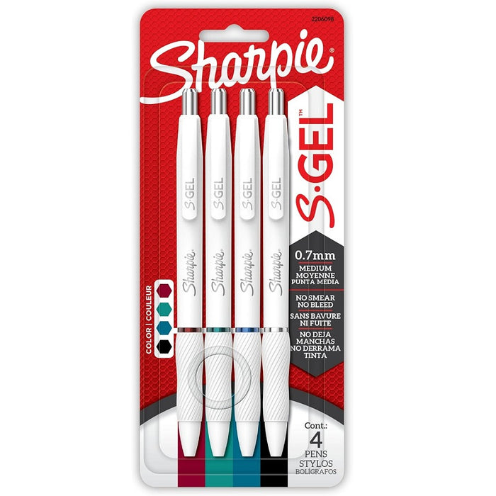 Pen-Retractable, Sharpie S-Gel 0.7Mm Classic Colour 4/Pk