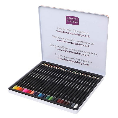 Pencils-Coloured, Derwent Academy, 24 Colours