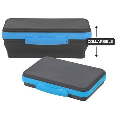 Pencil Box-Flexi Storage, Collapsible 6" X 9" Grey And Blue