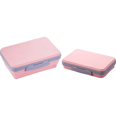 Pencil Box-Flexi Storage, Collapsible 6" X 9" Pink And Grey