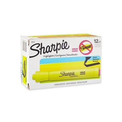Highlighter-Sharpie Tank, Fluorescent Yellow 12/Bx