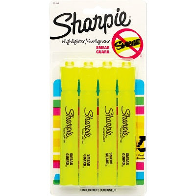 Highlighter-Sharpie Tank, Fluorescent Yellow 4/Pk