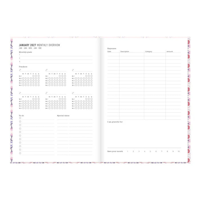 Planner-Weekly, Morocco 8-1/4X5-7/8 Pink  2027 (C082494-27)