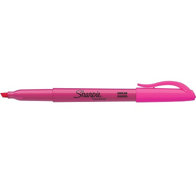 Highlighter-Sharpie Pocket, Fluorescent Pink 12/Bx