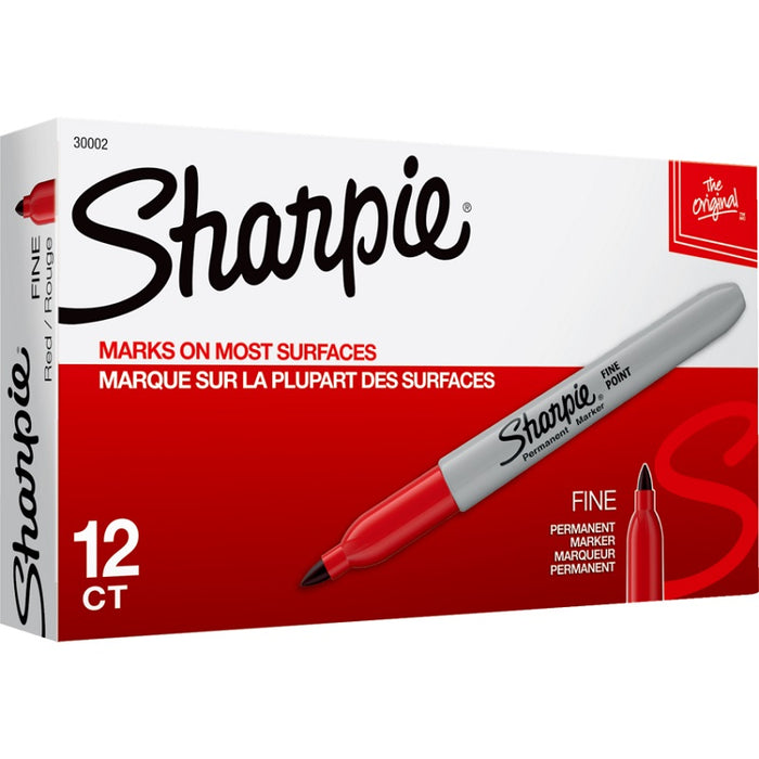 Marker-Permanent, Sharpie Fine, Red 12/Bx