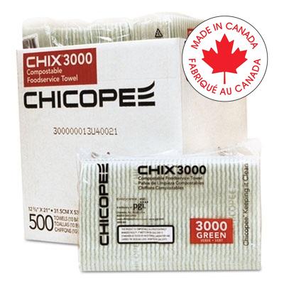 Towels-Chix Disposable Compostable 12-3/8X21" Green, 50/Pk