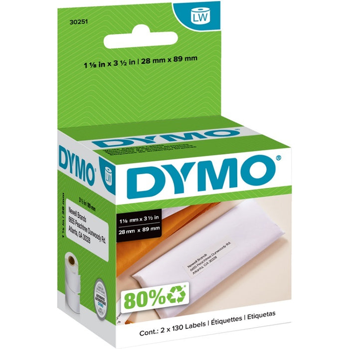 Labels-Dymo Labelwriter, Address 1-1/8X3-1/2, 260/Bx