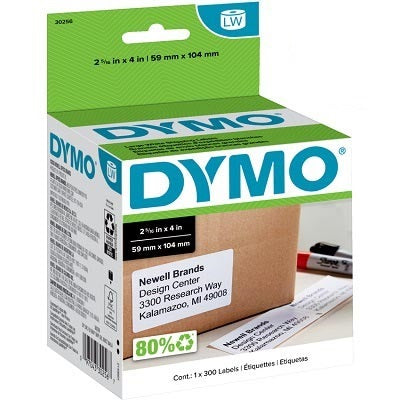 Labels-Dymo Labelwriter, Shipping 2-5/16X4, 300/Box