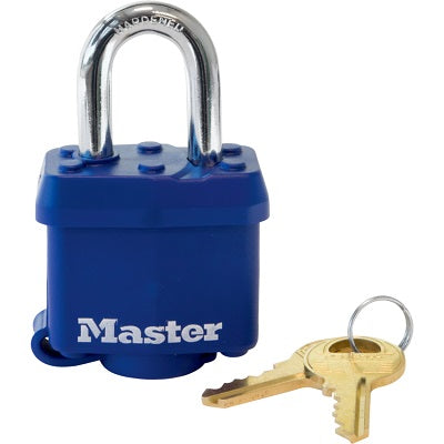Lock-Padlock Laminated, 1-9/16", Blue